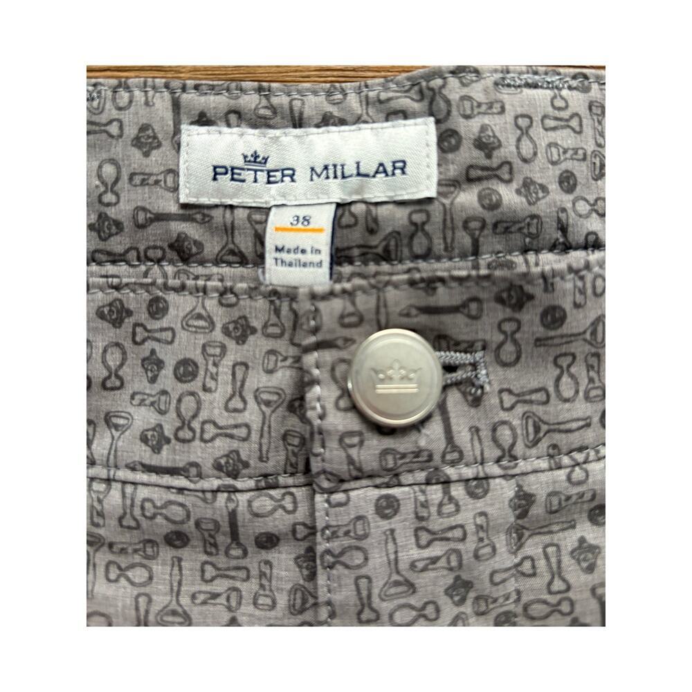 Peter Millar Golf Shorts Gray Novelty Print Men’s Size 38 Performance Stretch - Picture 2 of 4